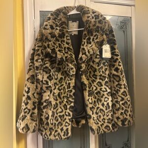 Guess Animal Print Faux Fur Jacket - READ DESCRIPTION